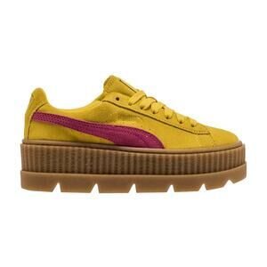PUMA Fenty Creeper yellow pink suede thick platform women's sneakers SIZE 8.5